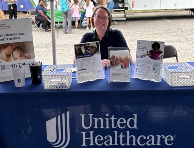 NC AMH Health Fair UHC booth Whitney Burton
